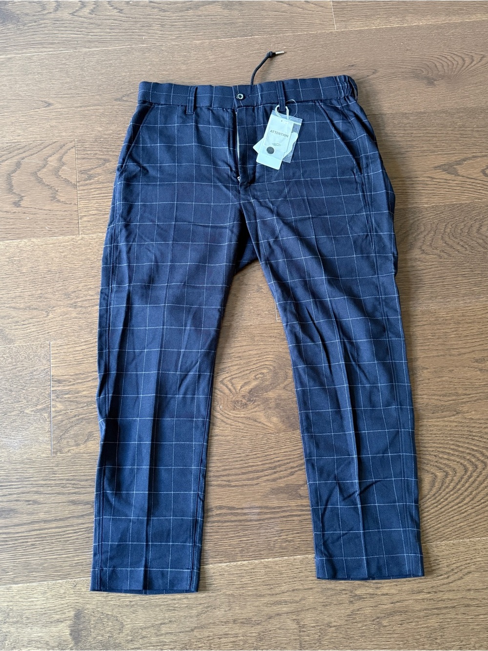 Beams Heart Men's Navy Windowpane Trousers